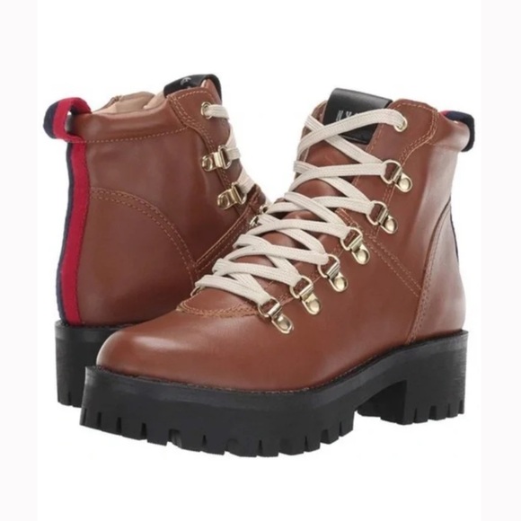 Steve Madden Bam Combat Brown Lace Up Boots NEW Size